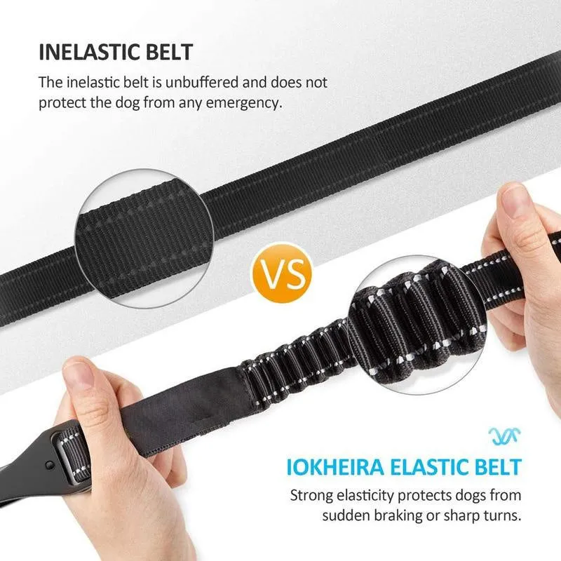 Pet multifunctional car reflective elastic seat belt nylon adjustable 54-90cm width 2.5cm