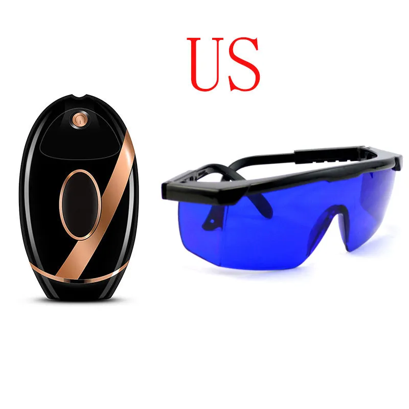 Black beauty laser hair removal machine with IPL technology, ABS body, 14 cm length, for home use on legs and face