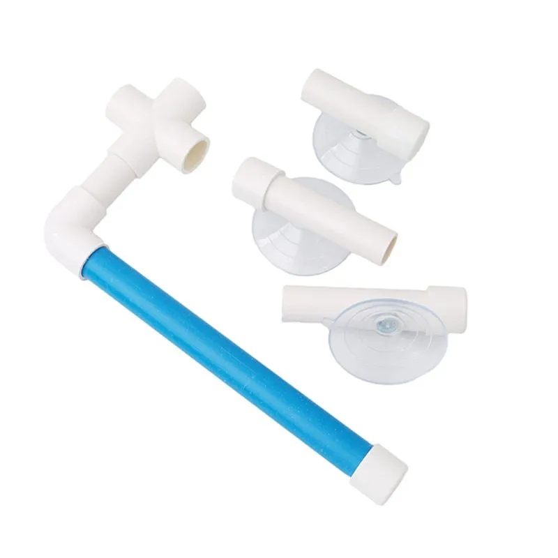 White plastic foldable parrot shower stand with three suction cups