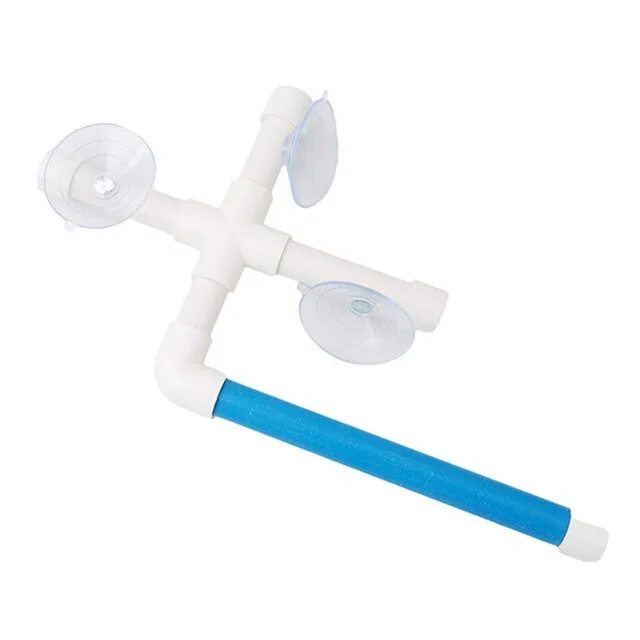 White plastic foldable parrot shower stand with three suction cups