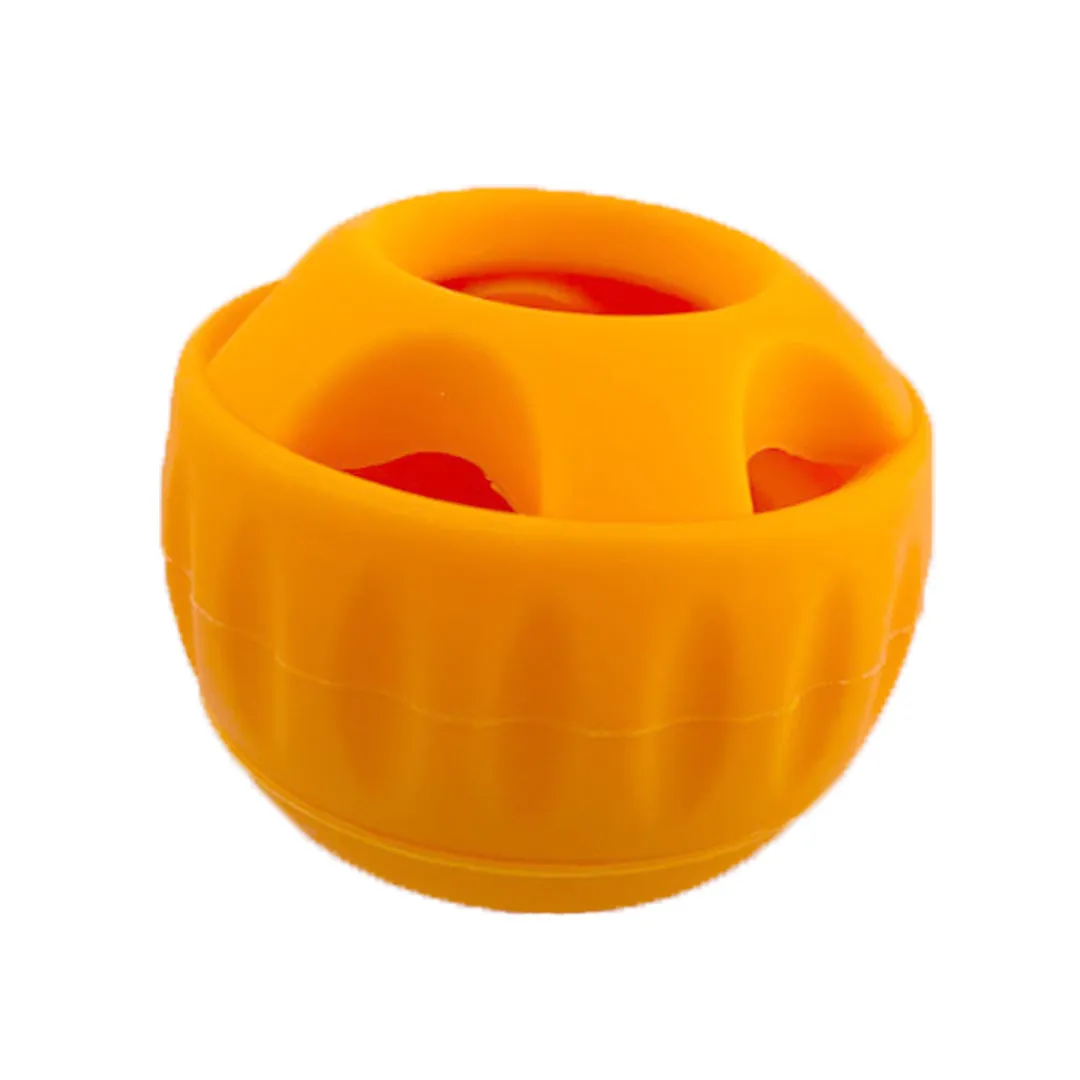 Green silicone slow feeder dog toy with ball and tray for slower eating and interactive play