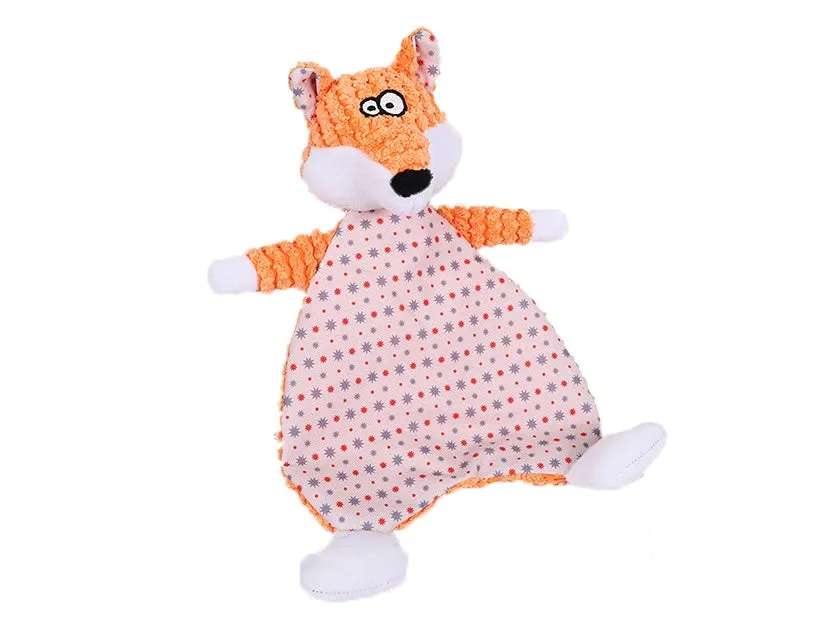 Fox elephant squeaky plush pet toy for cats and dogs in brown colour