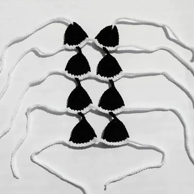 Colour options for sweet style cat bikini costume including black, green, pink, red, and rose red