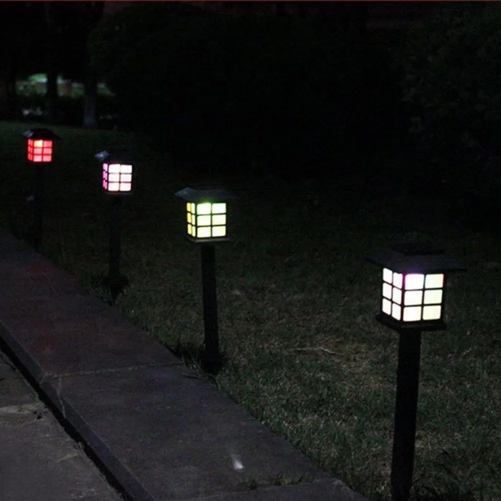 Solar square lawn light IP44 0.6W LED 85x360mm for garden courtyard holiday decoration with RGB option