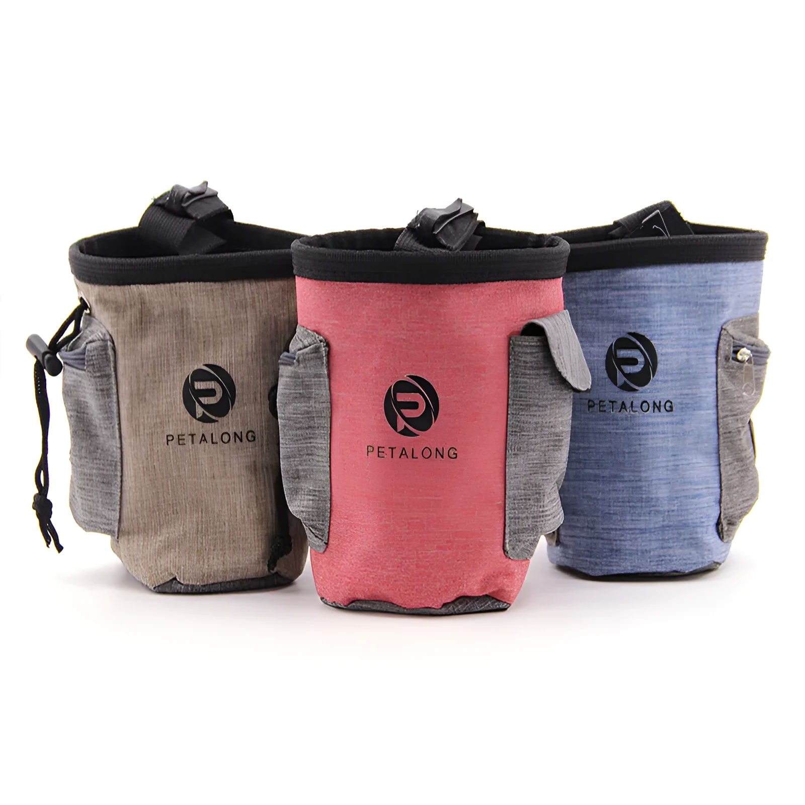 Pet out of the food bag airtight container in blue colour with scoop and closed lid