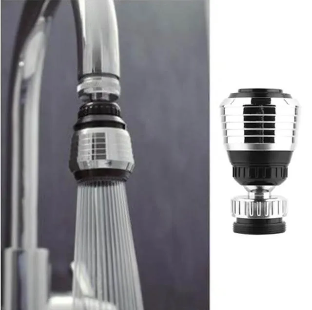 Black multifunctional kitchen plastic faucet with 360 degree rotation and chrome plated finish