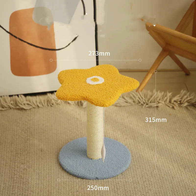 Kitten cat climbing frame with sisal scratching board and interactive play device, stable chassis