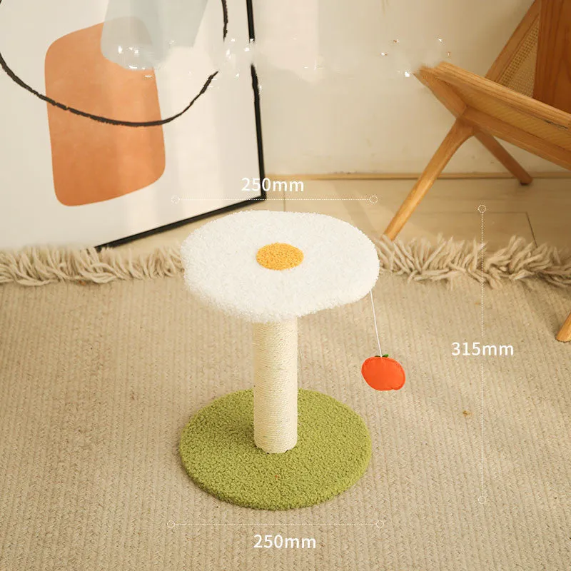 Kitten cat climbing frame with sisal scratching board and interactive play device, stable chassis