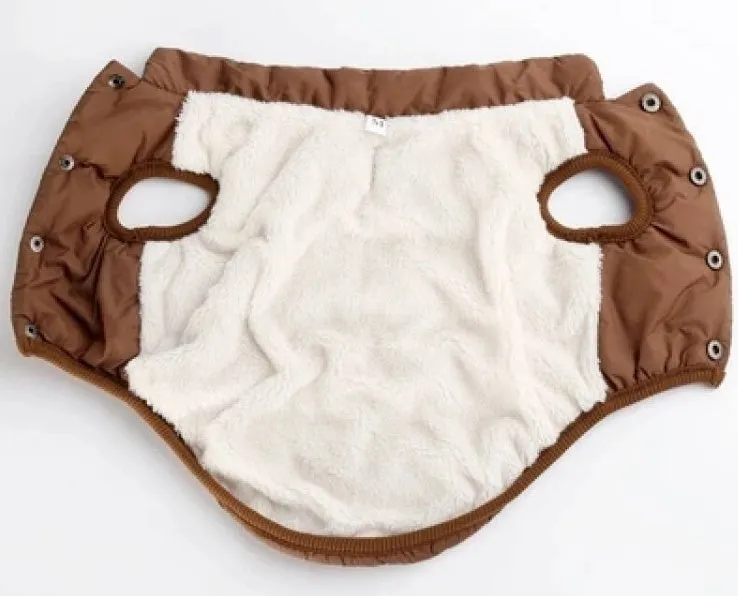 Cotton dog vest for small to medium dogs in red, blue, and brown colours