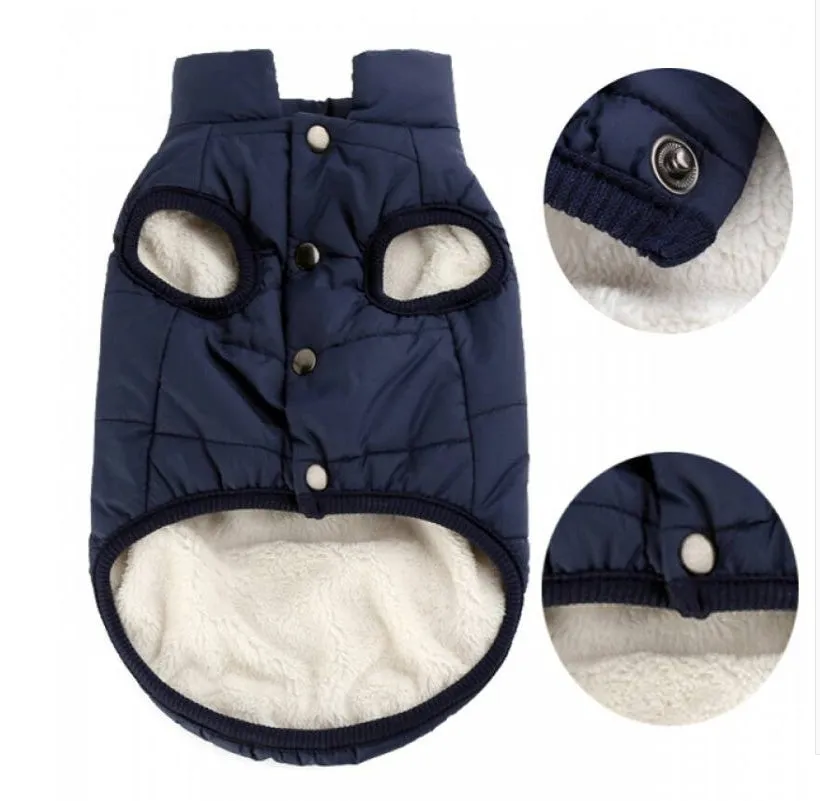 Cotton dog vest for small to medium dogs in red, blue, and brown colours