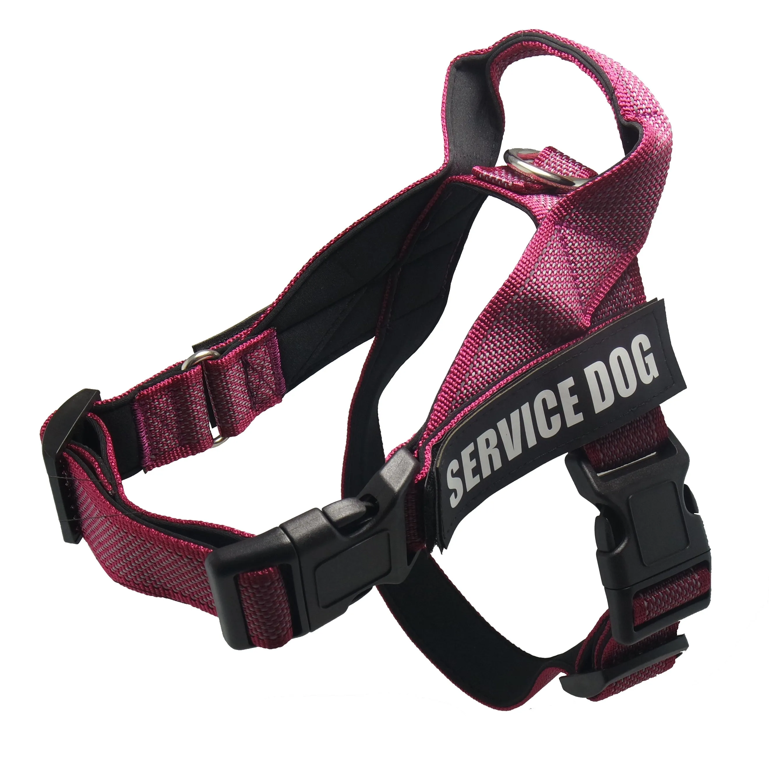 Personalise pet harness reflective adjustable vest for dogs, black colour, side view