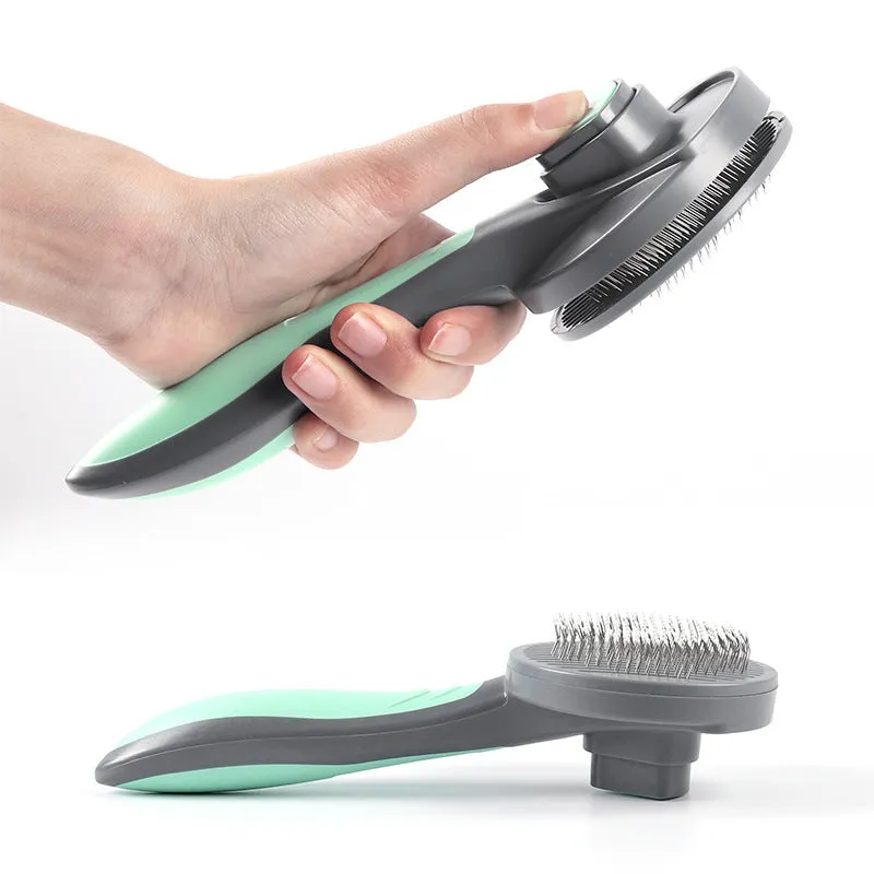 Stainless steel pin comb for dog and cat hair removal, 19.3cm, fresh mint colour