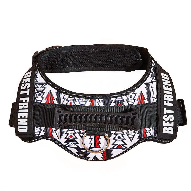 Nylon dog chest brace harness with Velcro strap in multiple sizes for large dogs