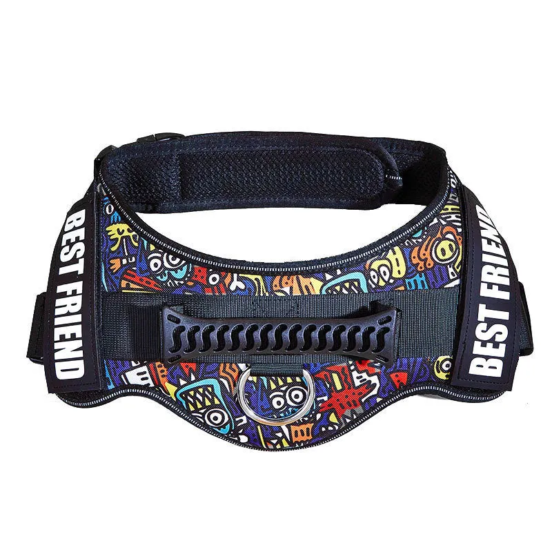 Nylon dog chest brace harness with Velcro strap in multiple sizes for large dogs