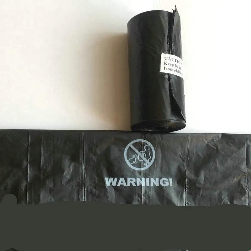 PE degradable pet waste pickup bag flat mouth design 32cm length grass green roll packaging