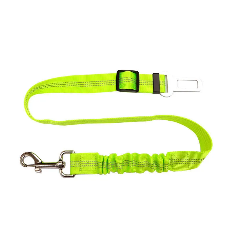 Reflective cushioning dog car seat belt 70x2.5cm high-strength polyester with alloy chrome-plated buckle