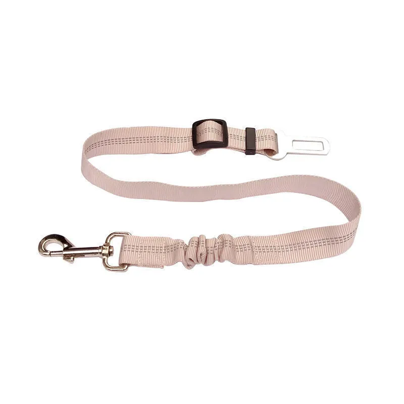 Reflective cushioning dog car seat belt 70x2.5cm high-strength polyester with alloy chrome-plated buckle