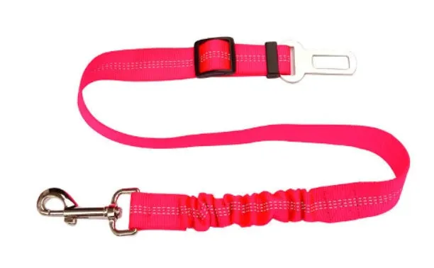Reflective cushioning dog car seat belt 70x2.5cm high-strength polyester with alloy chrome-plated buckle