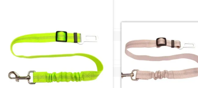 Reflective cushioning dog car seat belt 70x2.5cm high-strength polyester with alloy chrome-plated buckle