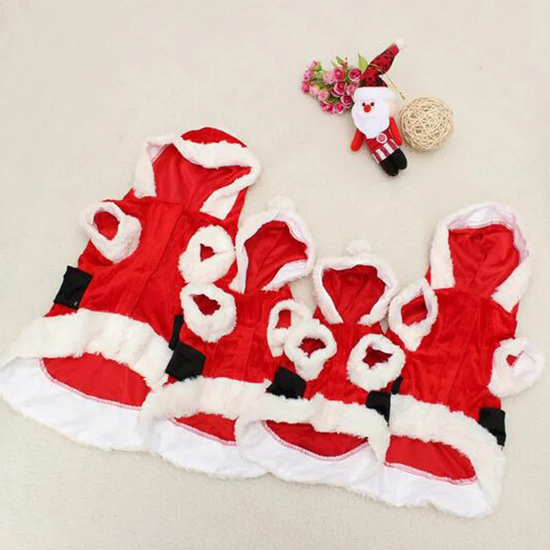Red plaid acrylic Christmas dog vest and skirt set for small dogs in sizes XXS to L