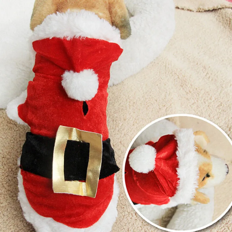 Red plaid acrylic Christmas dog vest and skirt set for small dogs in sizes XXS to L
