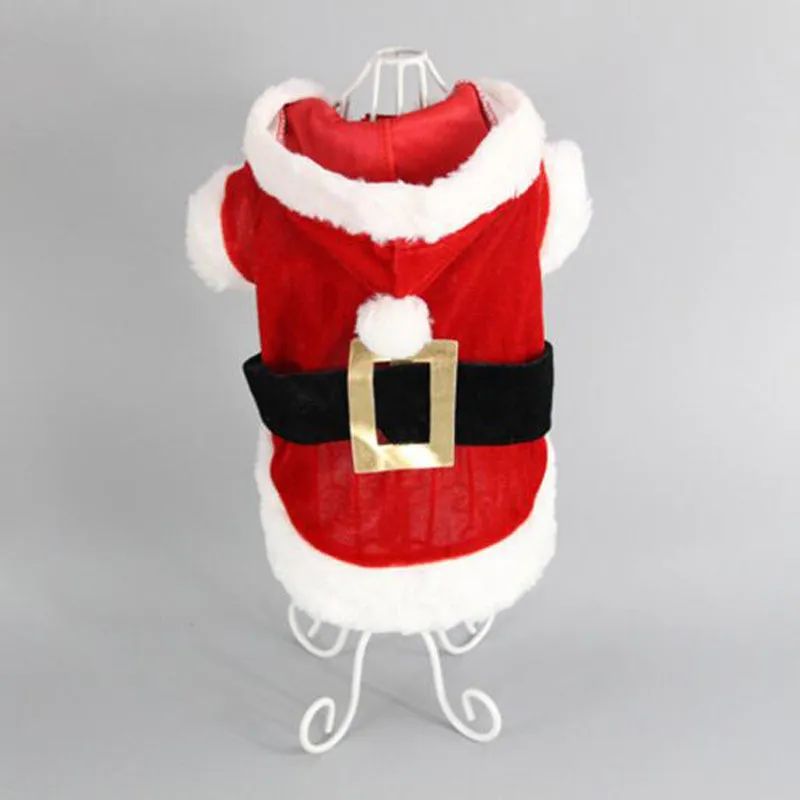 Red plaid acrylic Christmas dog vest and skirt set for small dogs in sizes XXS to L