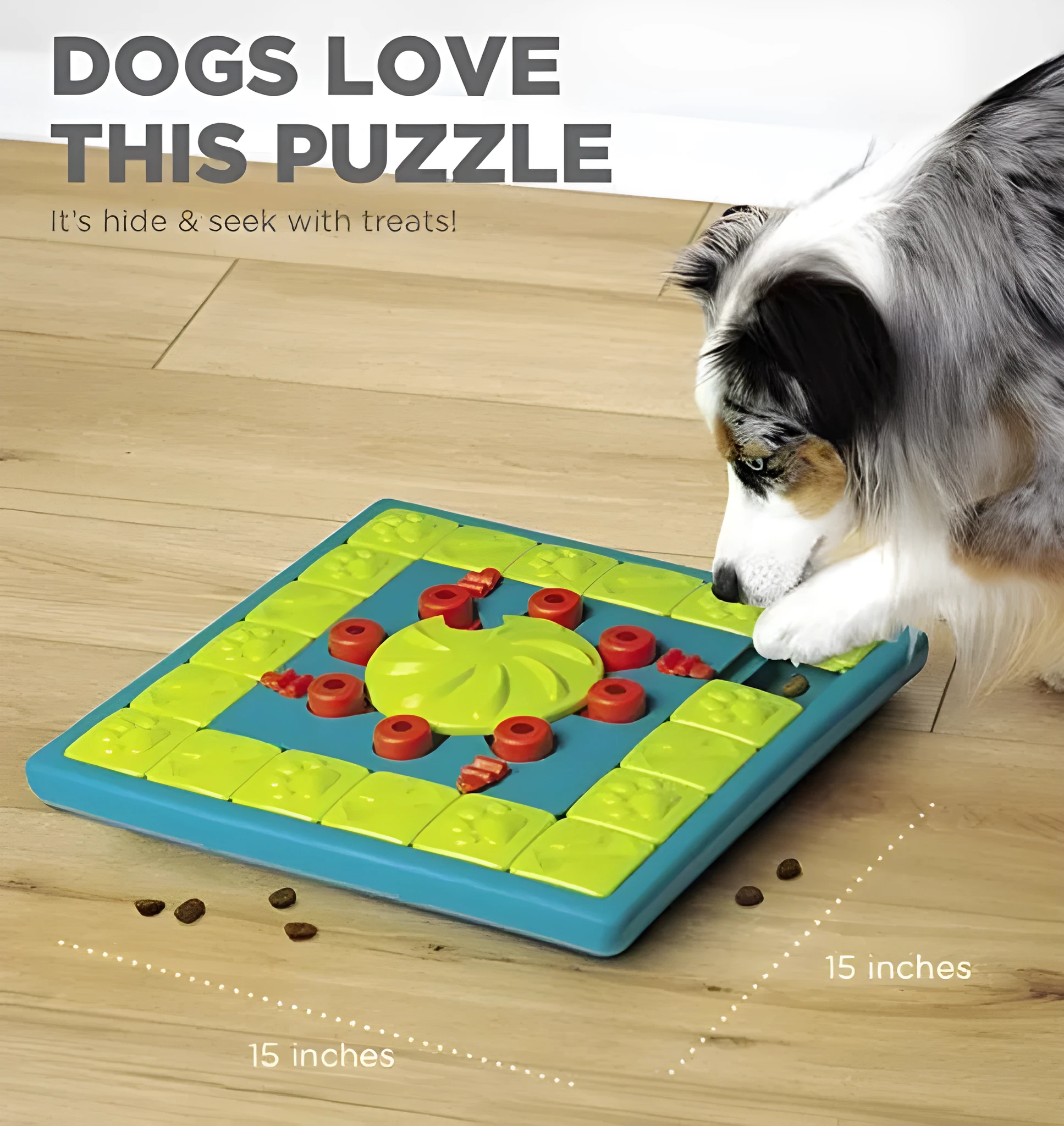 Dog training feeding toy leak feeder in Mahjong Treasure Hunt colour made from plastic