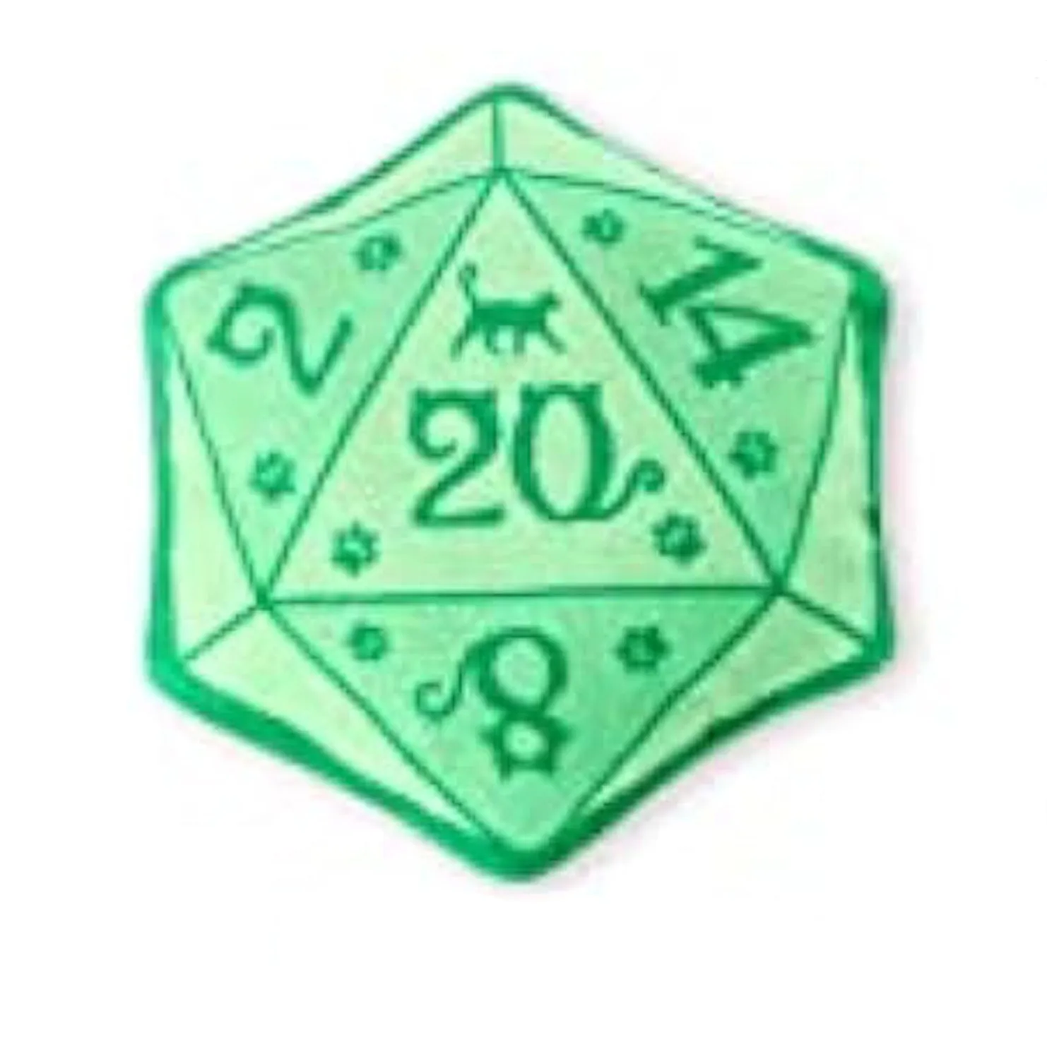 Blue dice-shaped catnip toy with dot markings on cube faces