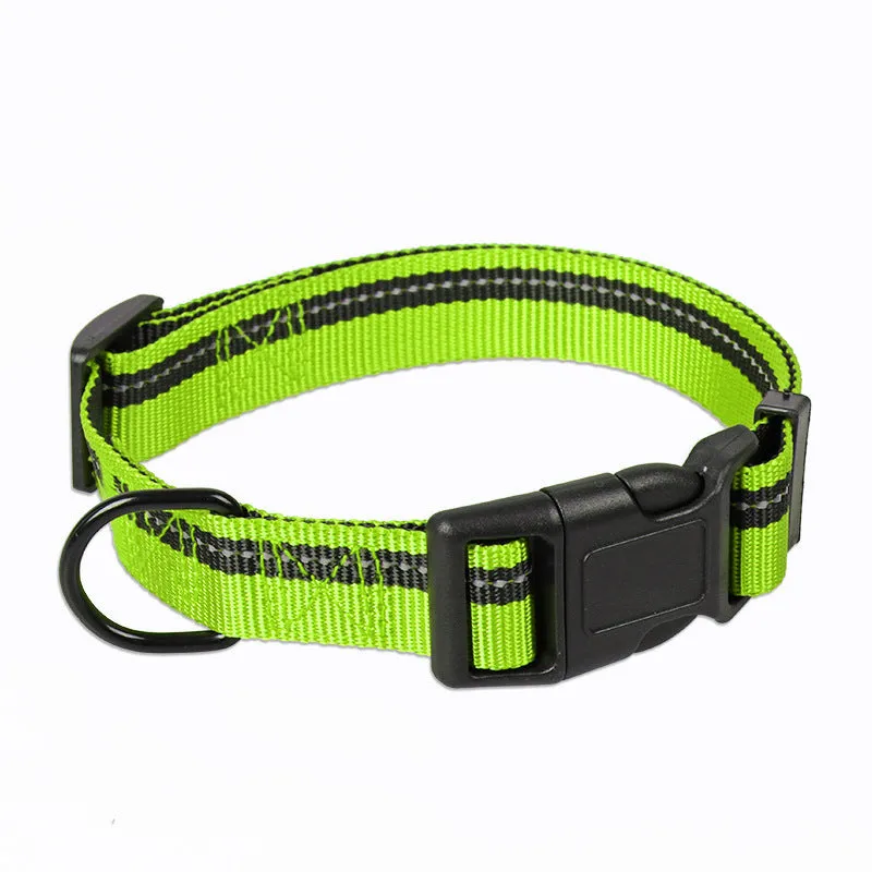 Nylon reflective dog leash with chest back harness in black, for small to medium dogs