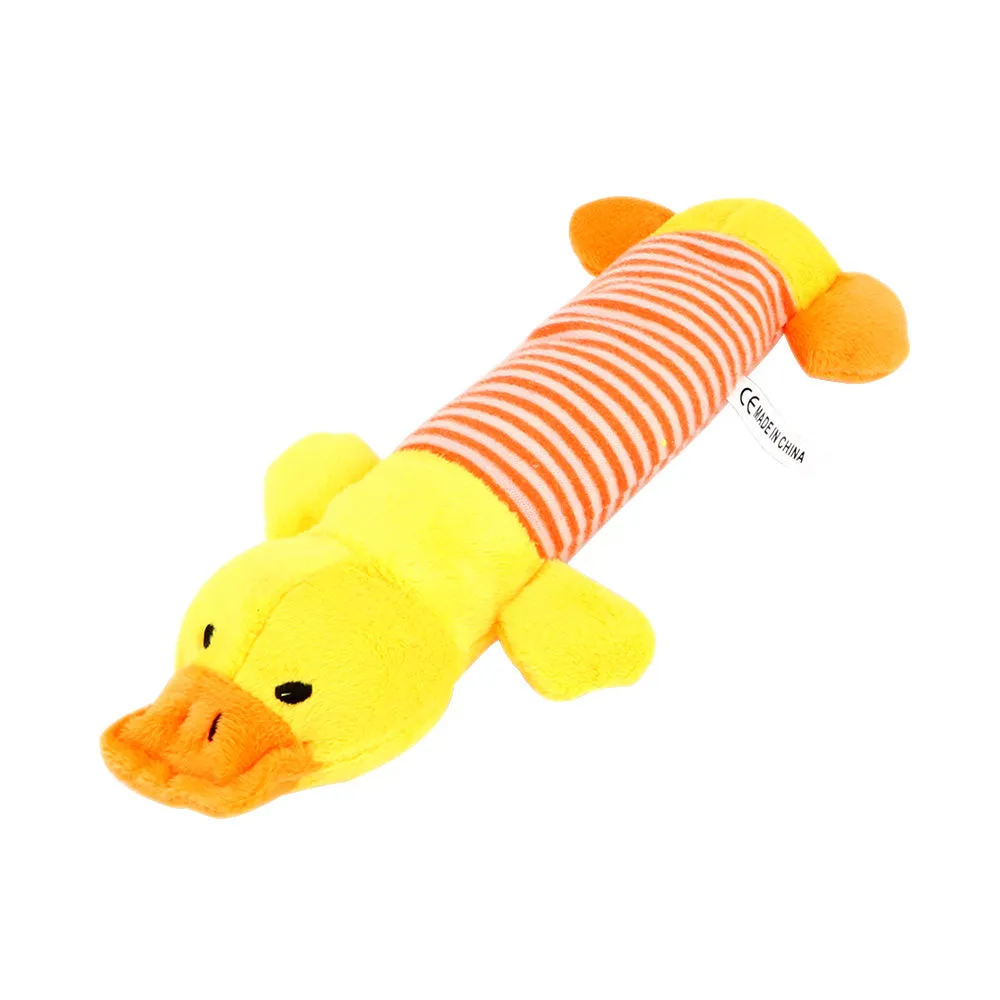 A squeaky pet vocal toy featuring latex and plush materials in a bright colour for interactive play