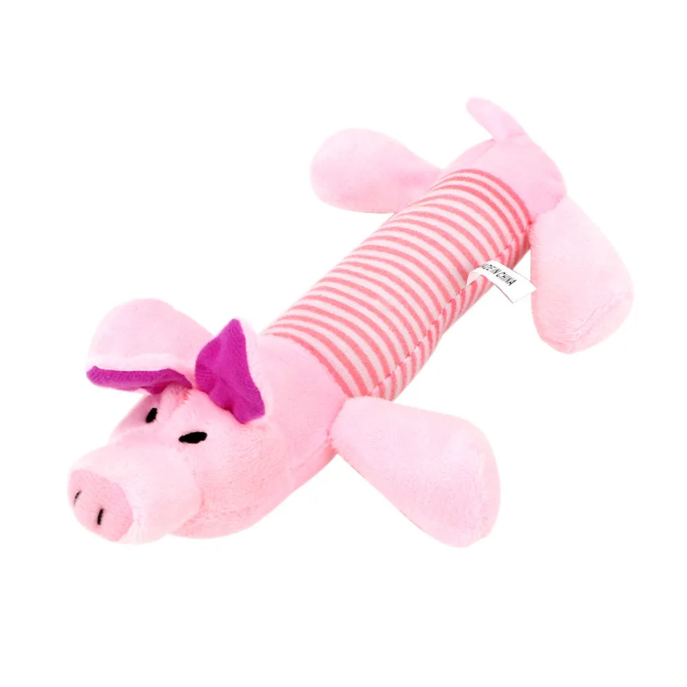 A squeaky pet vocal toy featuring latex and plush materials in a bright colour for interactive play