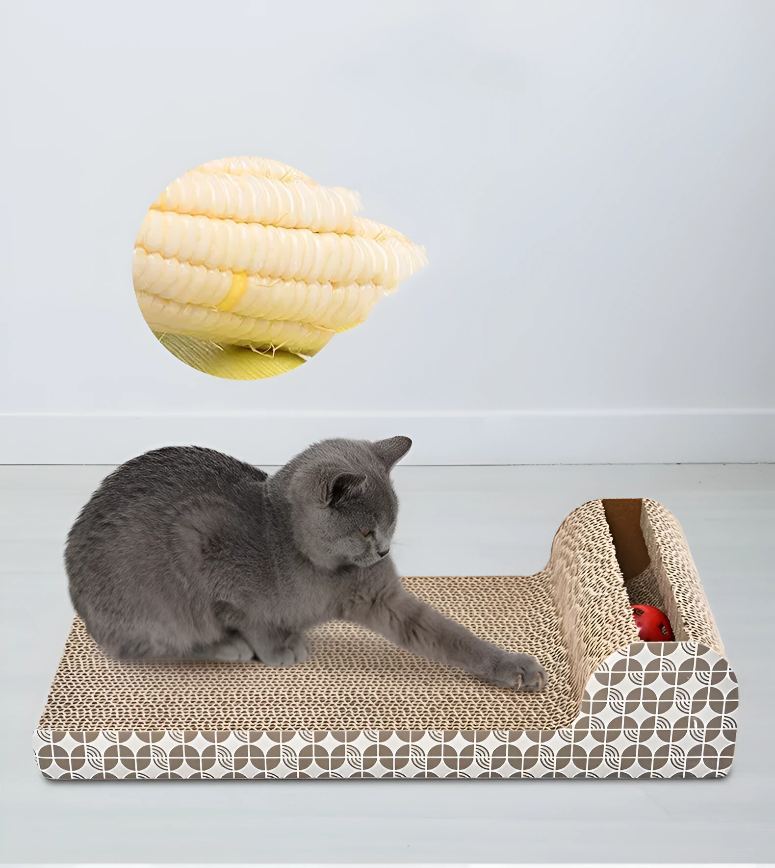 Yili corrugated cat scratching board in circular design, suitable for indoor cats to scratch and rest on.