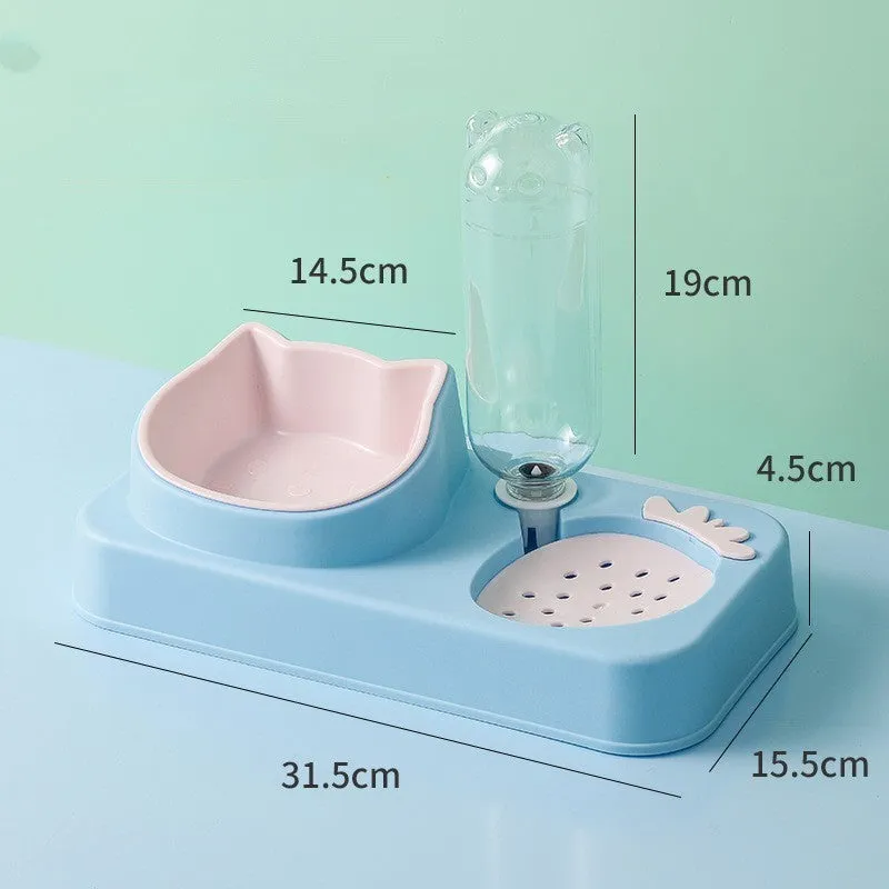 Anti-spill plastic pet bowl for dogs and cats 19x39x8cm in avocado green