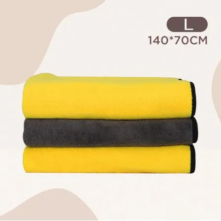 Dog absorbent bath towel made from microfibre cloth in three sizes