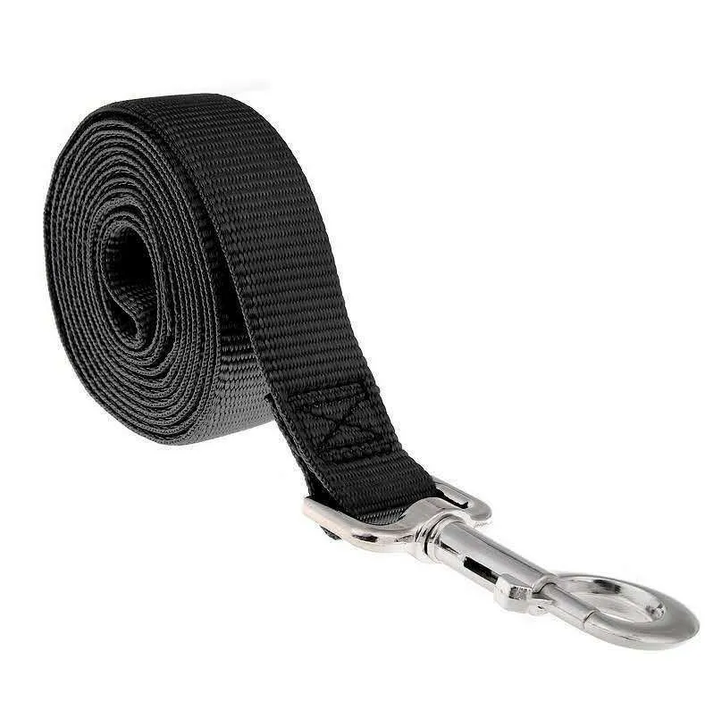 Lengthened PP pet leash in black colour on white background