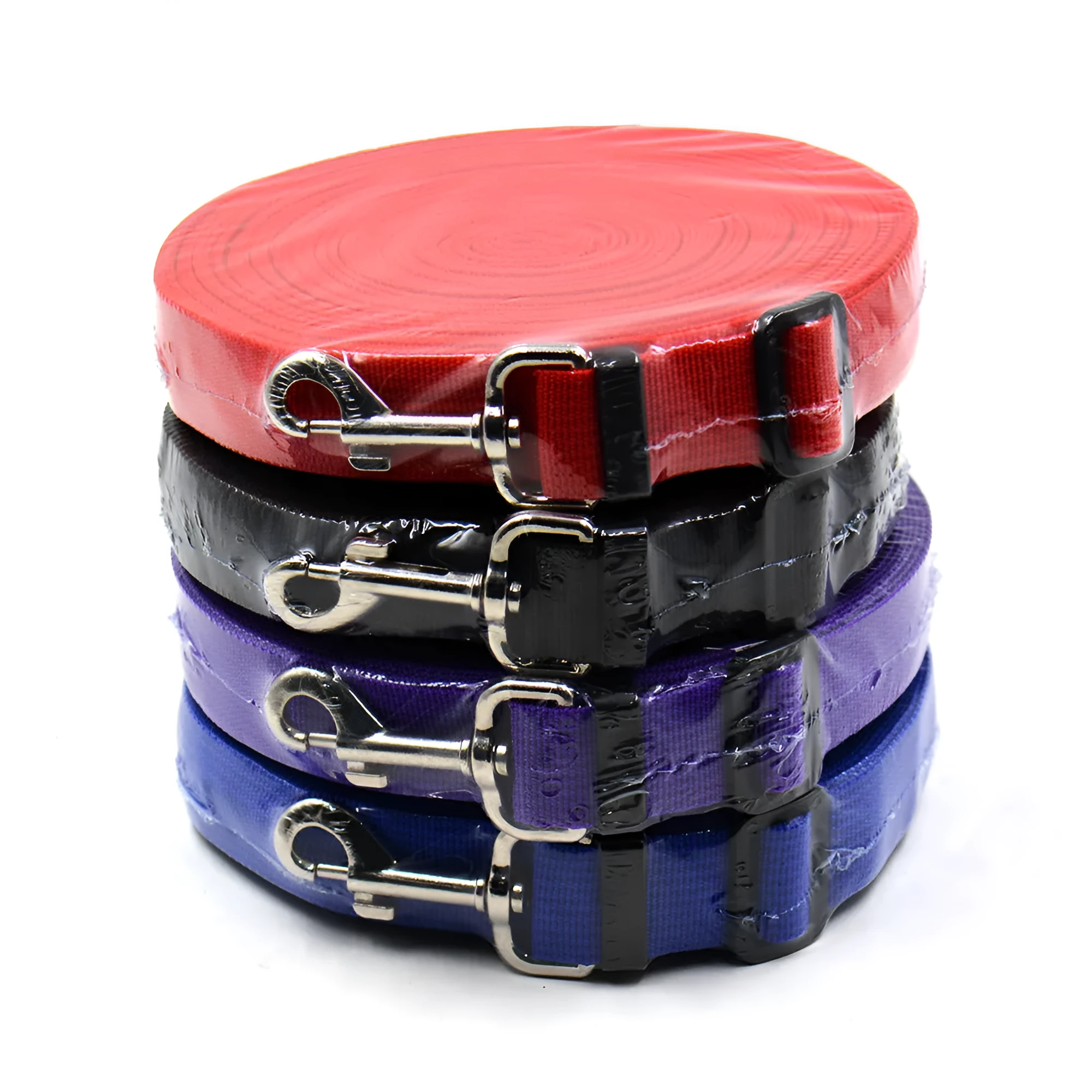 Lengthened PP pet leash in black colour on white background