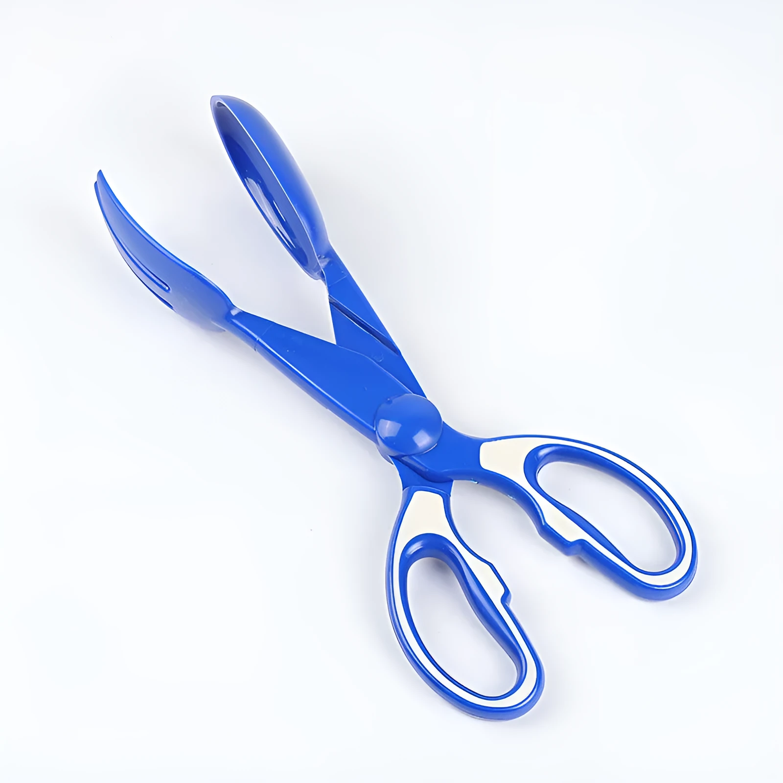 Pet poop clip with long handle tongs in yellow picking up dog waste from grass, 30x10x4cm PVC tool