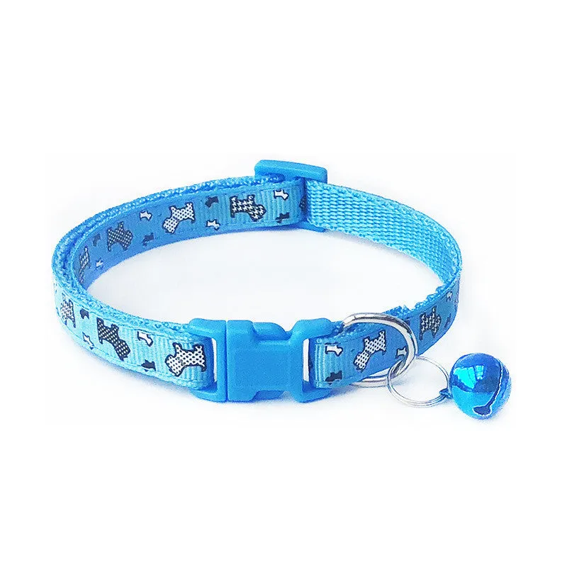 Patch bell collar for pets, width 1.0cm, adjustable 19-32cm, PP material, cartoon style