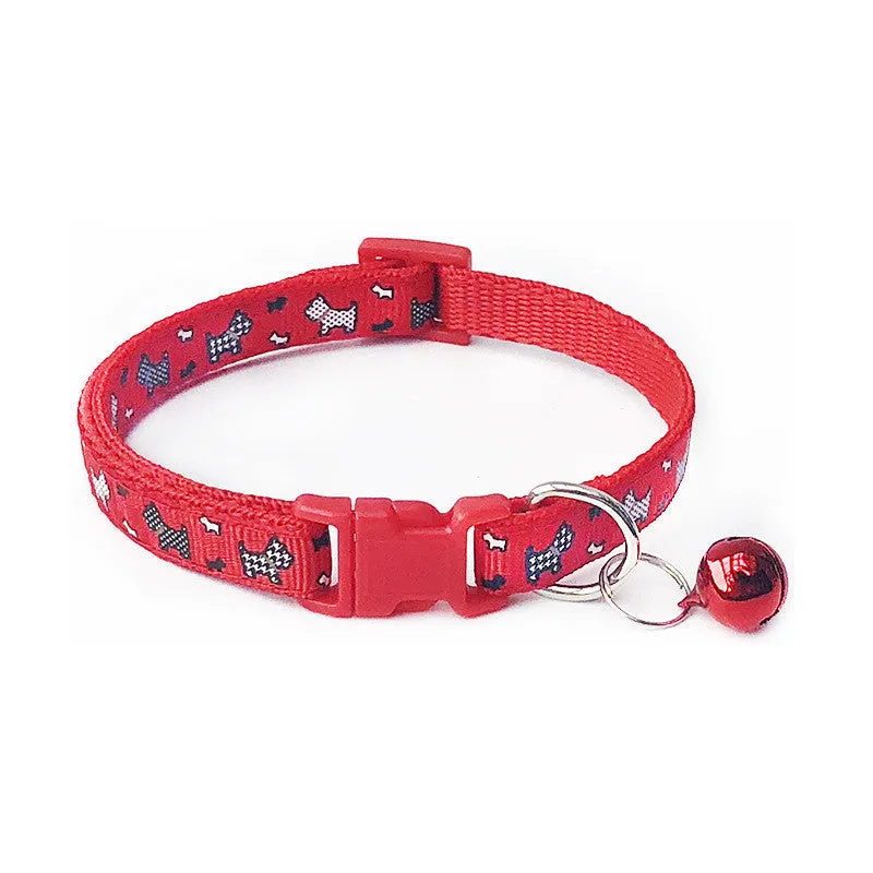 Patch bell collar for pets, width 1.0cm, adjustable 19-32cm, PP material, cartoon style