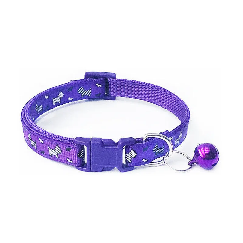 Patch bell collar for pets, width 1.0cm, adjustable 19-32cm, PP material, cartoon style