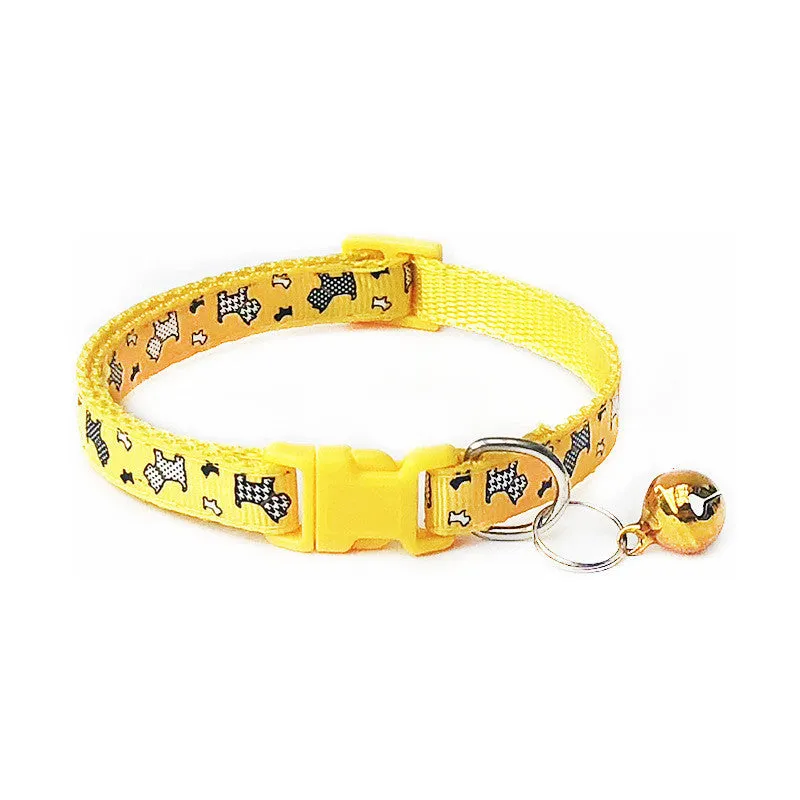 Patch bell collar for pets, width 1.0cm, adjustable 19-32cm, PP material, cartoon style