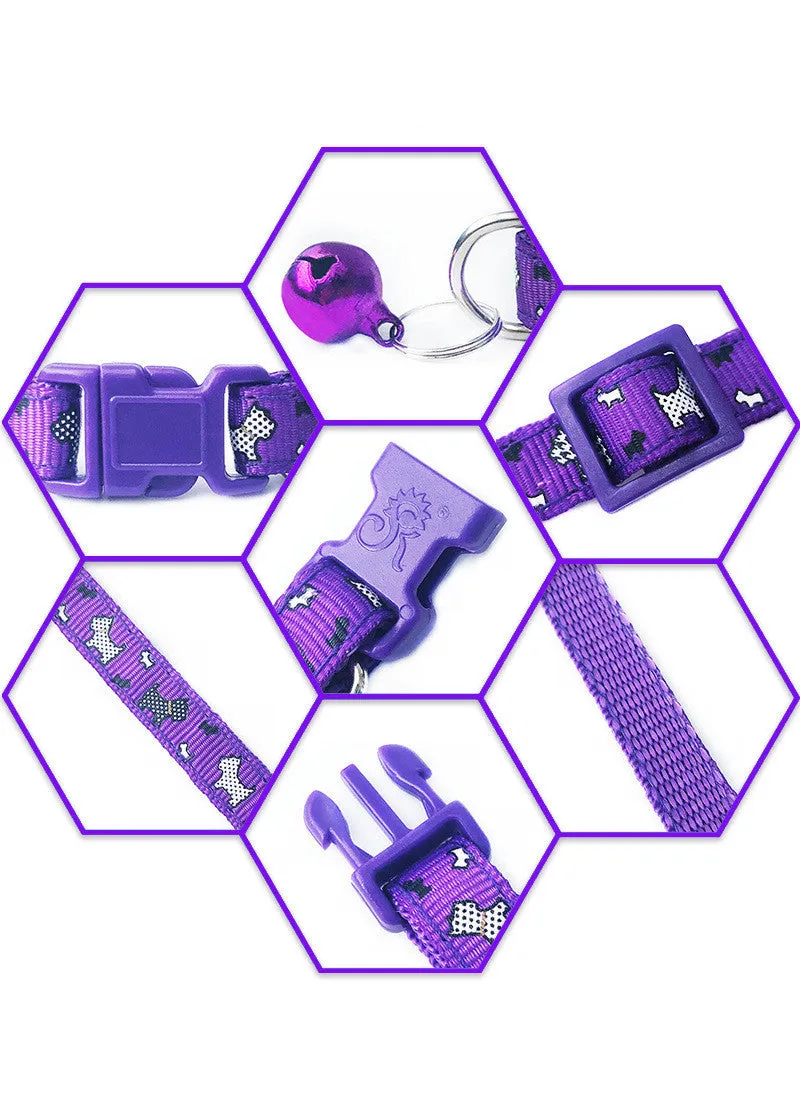 Patch bell collar for pets, width 1.0cm, adjustable 19-32cm, PP material, cartoon style