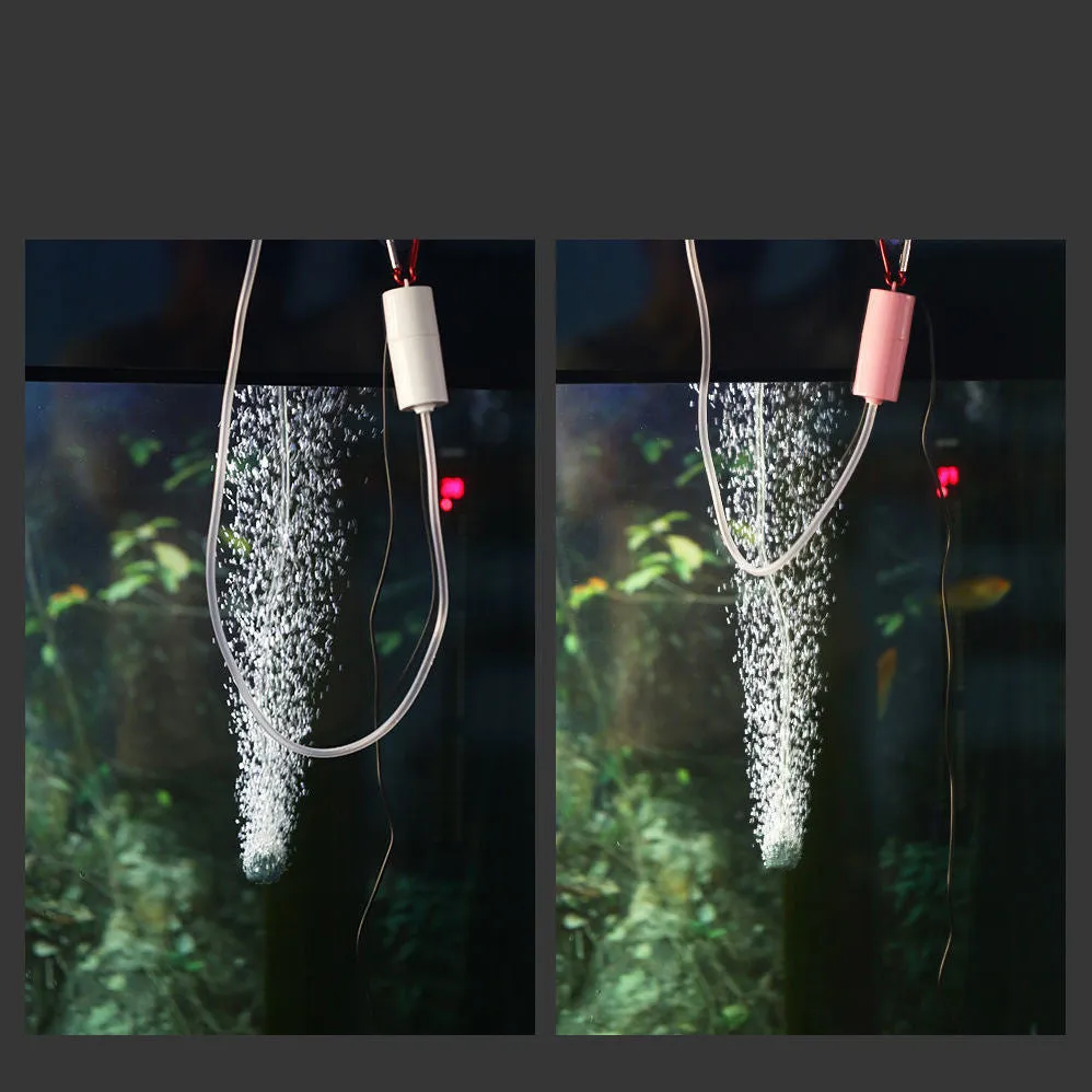 Mini USB aquarium oxygen air pump in green with 100cm cable and air tube
