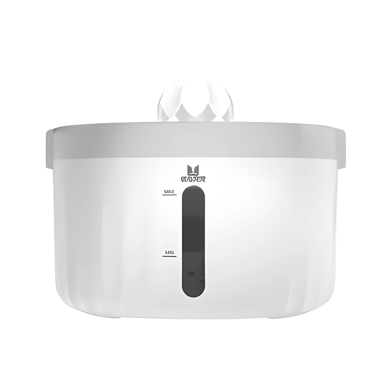 White automatic circulating water dispenser for pets with 2L capacity and removable filter