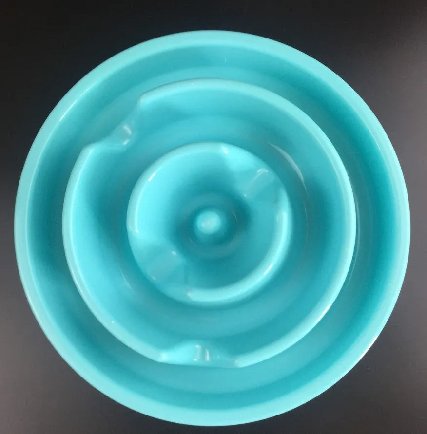 Blue puzzle anti-smashing dog slow food bowl made of ABS material, 28x28x5cm
