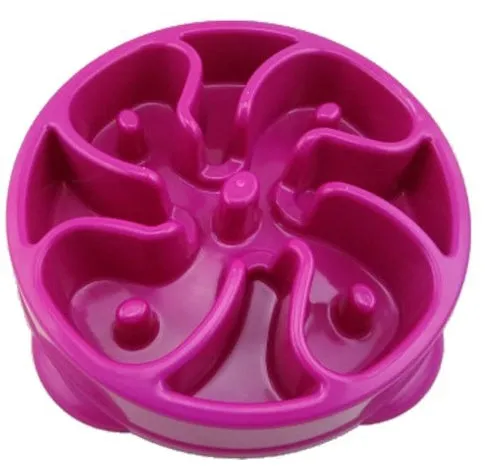 Blue puzzle anti-smashing dog slow food bowl made of ABS material, 28x28x5cm