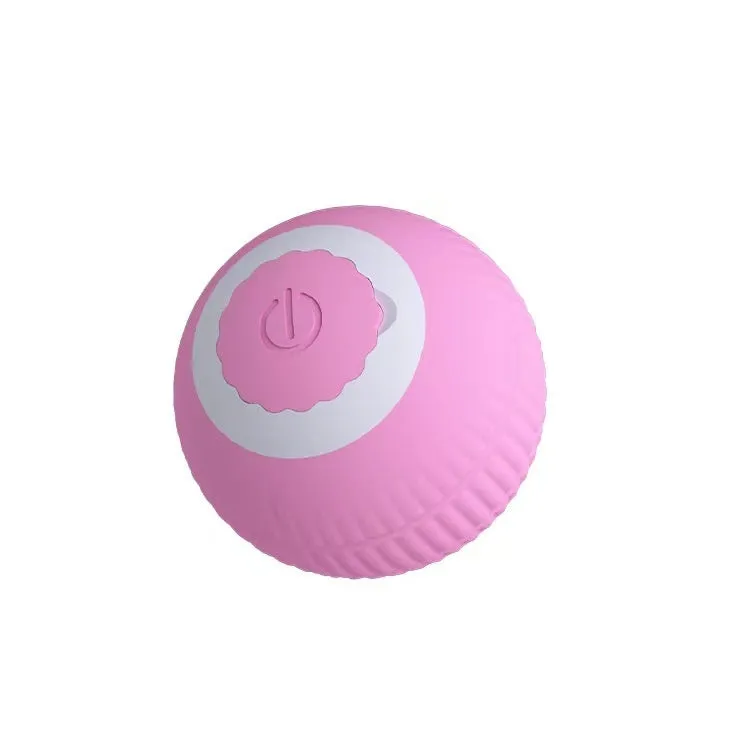 Blue silicone gravity rolling cat teasing ball on a floor