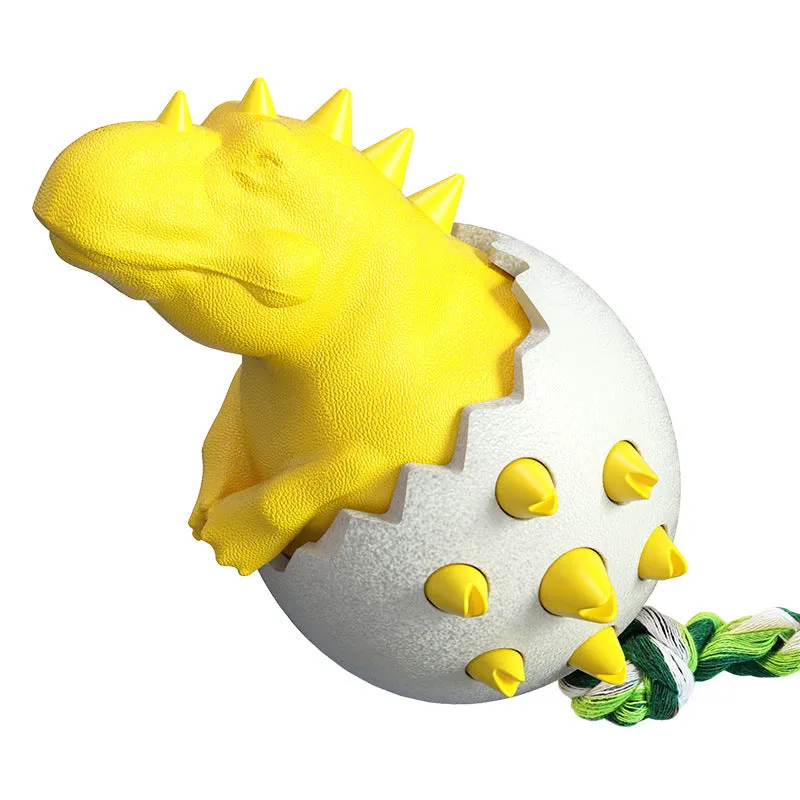 Wild boar egg dog toothbrush molar stick in TPR and nylon on a neutral background