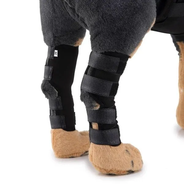 Black dog leg brace neoprene wrap for small medium large dogs recovery support