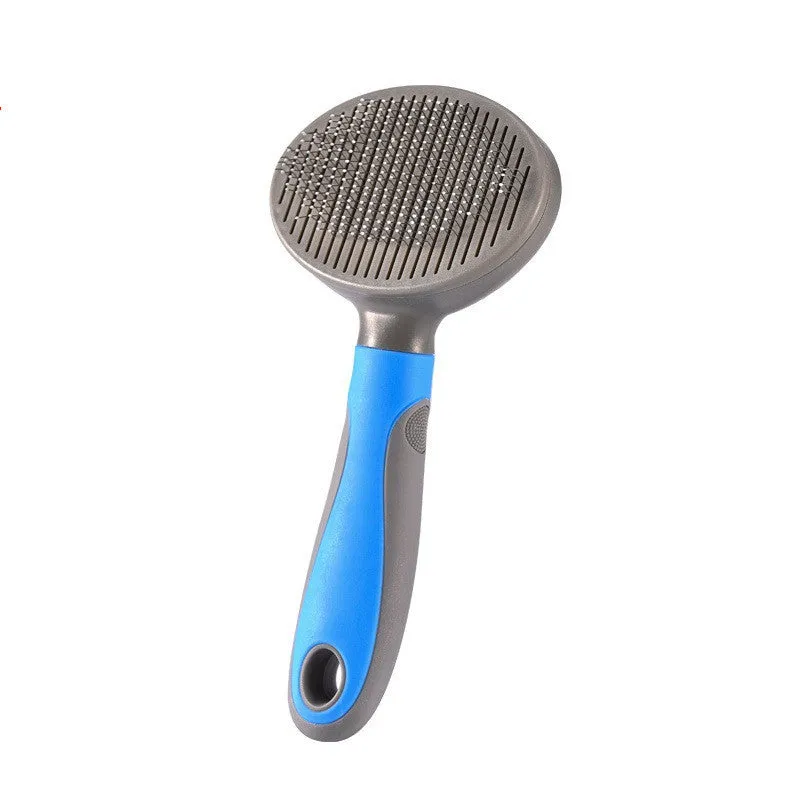 Kitten Cat Comb De-floating Hair Stripper pet grooming comb with 60° curved needle in candy blue